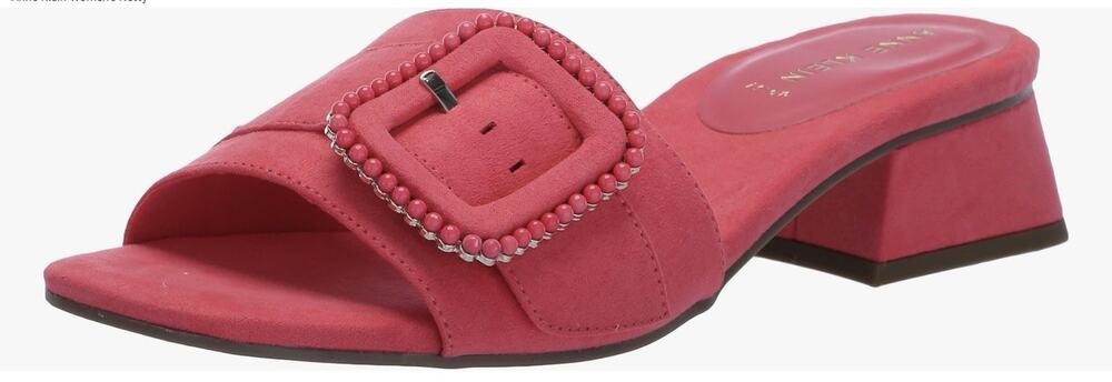 Anne Klein Women’s 8.5M Nessa Heeled Sandal Pink Slip On Open Square Toe